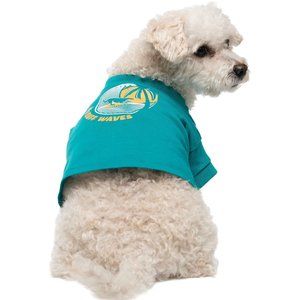 Fetch The Sun Dog Shirt | Teal, Surfing Organic Cotton, with Snaps